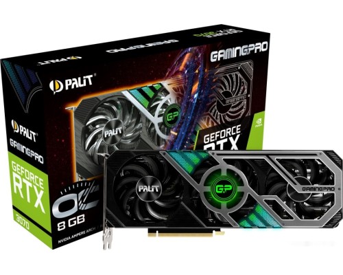 Видеокарта PALIT GeForce RTX 3070 GamingPro OC 8GB GDDR6 NE63070S19P2-1041A