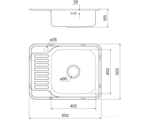 Кухонная мойка IDDIS Basic BAS65SRi77 (чаша справа)