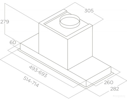 Вытяжка Elica Hidden 2.0 @ IX/A/60 PRF0164340