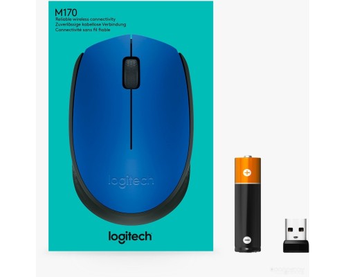 Мышь Logitech M171 Wireless Mouse синий/черный [910-004640]