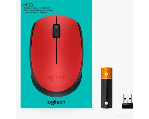 Мышь Logitech M171 Wireless Mouse красный/черный [910-004641]