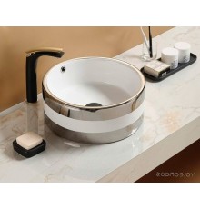 Умывальник CeramaLux C1056 (белый/серебристый)