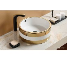 Умывальник CeramaLux C1057 (белый/золотистый)