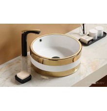 Умывальник CeramaLux C1057 (белый/золотистый)