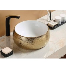 Умывальник CeramaLux C1063 (белый/золотистый)
