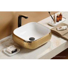 Умывальник CeramaLux C1068 (белый/золотистый)