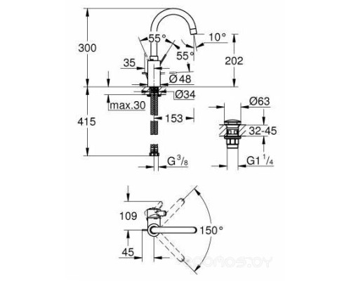 Смеситель Grohe EuroSmart Cosmopolitan 23933001