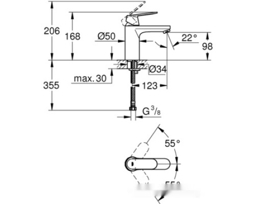 Смеситель Grohe Eurosmart Cosmopolitan 23327KW0 (черный)