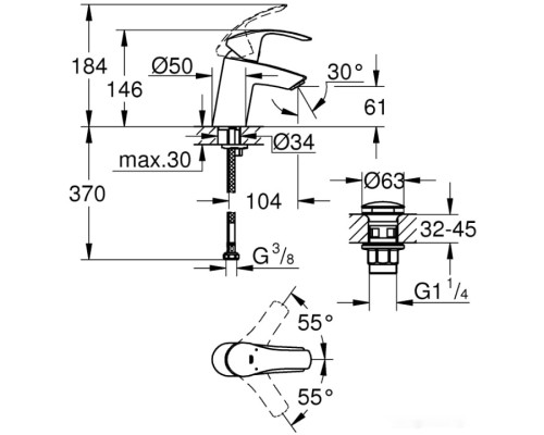 Смеситель Grohe Eurosmart 23922002