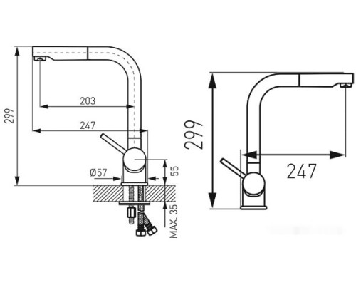 Смеситель Ferro Toledo BTD4PO