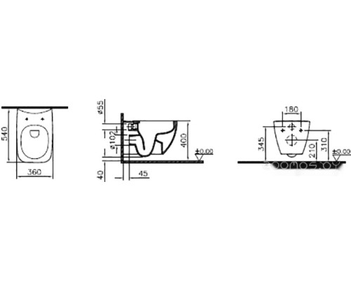 Унитаз Vitra L-box Shift Rimex 9855B003-7200