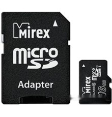 Карта памяти Mirex microSDHC UHS-I (Class 10) 16GB + адаптер [13613-ADSUHS16]