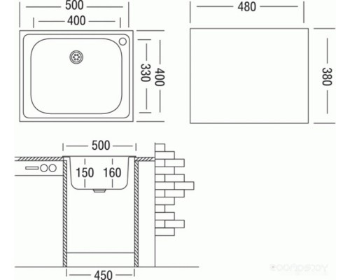 Кухонная мойка Ukinox Классика CLM500.400 T6C 2C