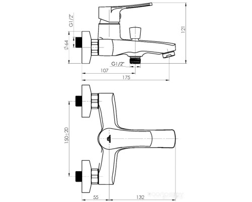 Смеситель Rubineta Nica-10/K