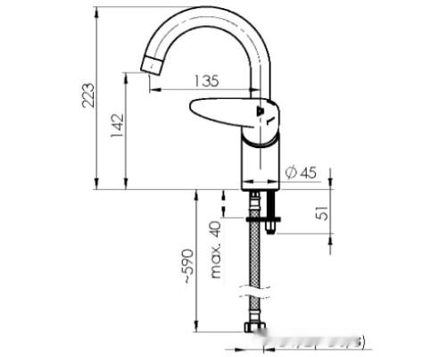 Смеситель Rubineta Static-33 (S) A30S08