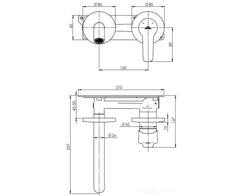 Смеситель Rubineta Torino-1F (BK) PM0010