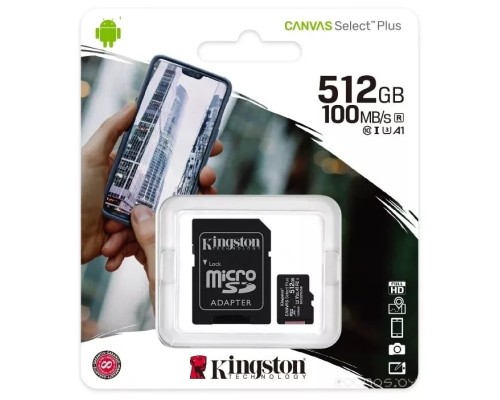 Карта памяти Kingston Canvas Select Plus microSDXC 512GB (с адаптером)