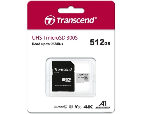 Карта памяти Transcend microSDXC 300S 512GB (с адаптером)