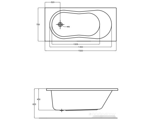 Ванна Cersanit Nike 150x70 (с каркасом)