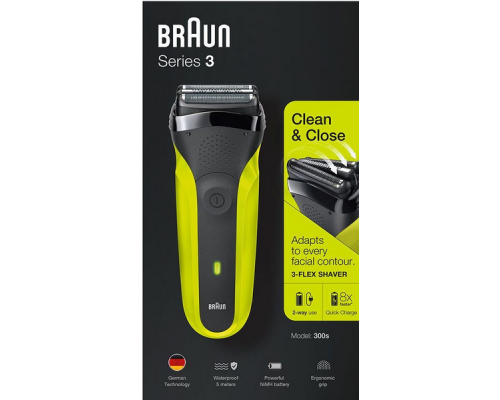 Электробритва мужская Braun Series 3 300s (зеленый)