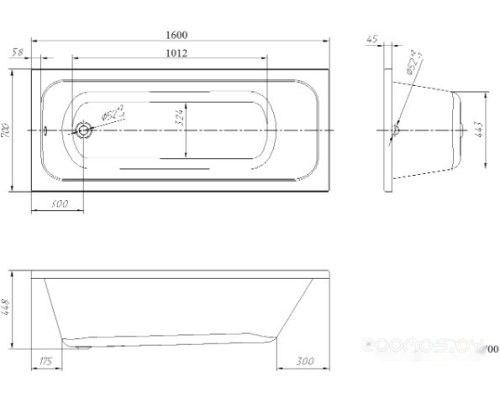 Ванна Vento Spa Mitra 160x70 (с каркасом)