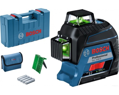 Лазерный нивелир Bosch GLL 3-80 G Professional 0601063Y00 (кейс, лазерная мишень)