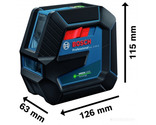 Лазерный нивелир Bosch GLL 2-15G+LB10+клипса+кейс