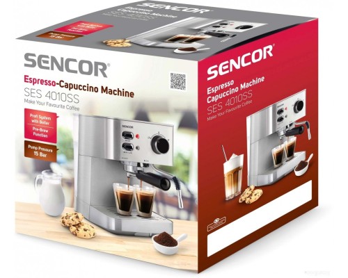 Рожковая помповая кофеварка Sencor SES 4010SS