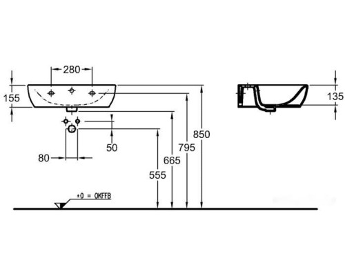 Умывальник Keramag 4U F223460000 60x47.5