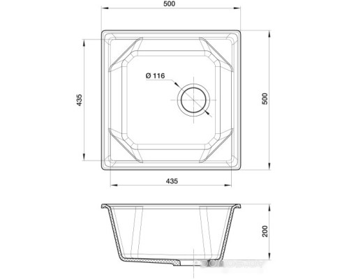 Кухонная мойка GranFest GF-U-500 (черный)