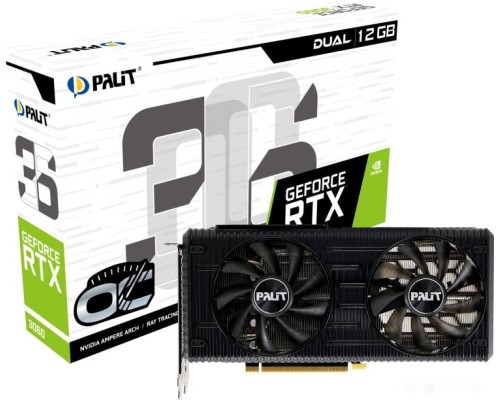 Видеокарта PALIT GeForce RTX 3060 Dual OC 12GB GDDR6 NE63060T19K9-190AD