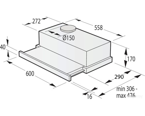 Вытяжка Gorenje TH64E3SGB