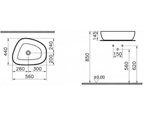 Умывальник Vitra Outline 5991B483-0016 Умывальник Vitra Outline 5991B483-0016