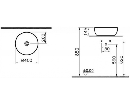Умывальник Vitra Outline 5992B401-0016 Умывальник Vitra Outline 5992B401-0016