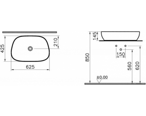 Умывальник Vitra Outline 5993B420-0016 Умывальник Vitra Outline 5993B420-0016