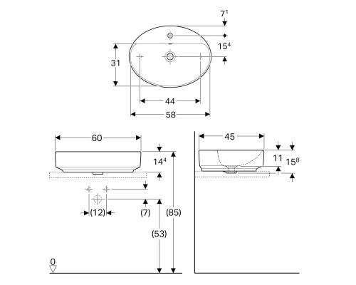 Умывальник Geberit VariForm 500.772.01.2 Умывальник Geberit VariForm 500.772.01.2