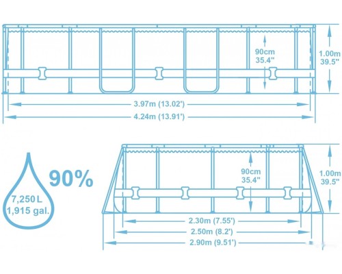 Бассейн Bestway 56620 (427х250х100)