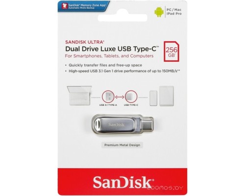 USB Flash SanDisk Ultra Dual Drive Luxe USB Type-C 256GB SDDDC4-256G-G46