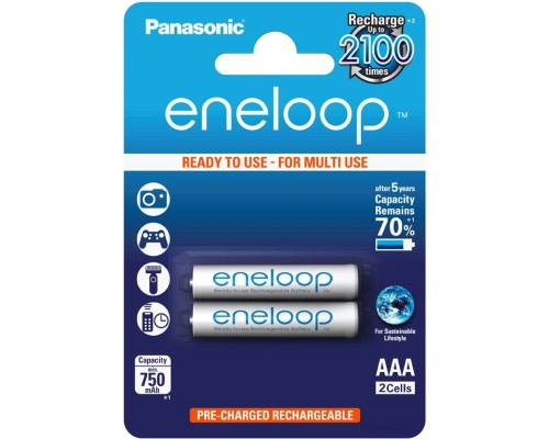 Аккумуляторы Panasonic Eneloop AAA 750mAh 2 шт. (BK-4MCCE/2BE)