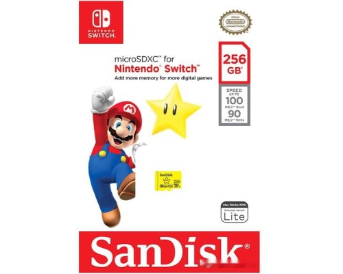 Карта памяти SanDisk For Nintendo Switch microSDXC SDSQXAO-256G-GNCZN 256GB