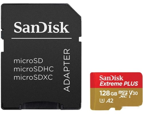 Карта памяти SanDisk Extreme microSDXC SDSQXBZ-128G-GN6MA 128GB (с адаптером)