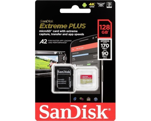 Карта памяти SanDisk Extreme microSDXC SDSQXBZ-128G-GN6MA 128GB (с адаптером)