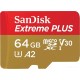 Карта памяти SanDisk Extreme microSDXC SDSQXBZ-064G-GN6MA 64GB (с адаптером)