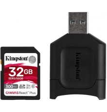 Карта памяти Kingston Canvas React Plus SDHC 32GB (с кардридером)