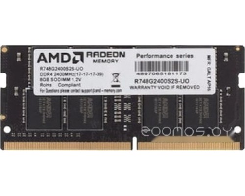 Модуль памяти AMD Radeon R7 Performance 8GB DDR4 SODIMM PC4-19200 R748G2400S2S-UO