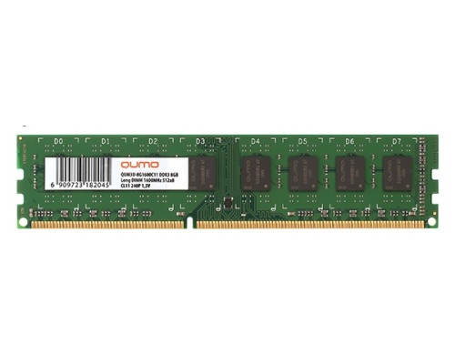 Модуль памяти Qumo 8GB DDR3 PC3-12800 QUM3U-8G1600C11R