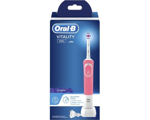 Электрическая зубная щетка Oral-B Vitality 100 3D White D100.413.1 (розовый)