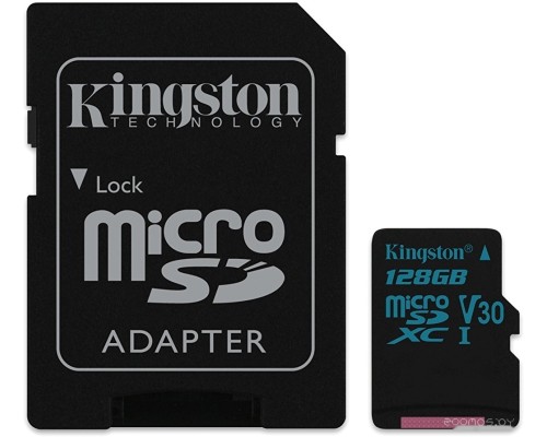 Карта памяти Kingston Canvas Go! SDCG2/128GB microSDXC 128GB (с адаптером)