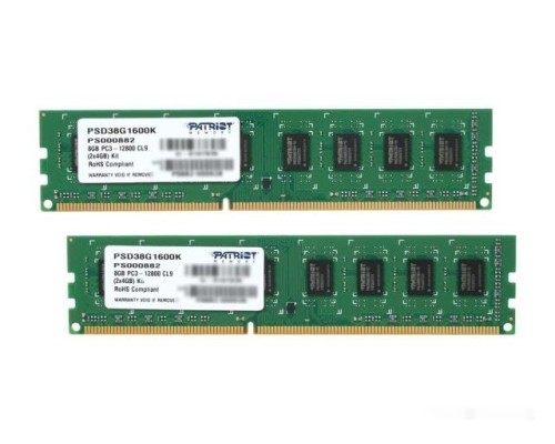 Модуль памяти Patriot Signature Line DDR3 2x4GB PC3-12800 [PSD38G1600K]