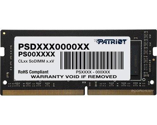 Модуль памяти Patriot Signature Line 4GB DDR4 SODIMM PC4-21300 PSD44G266682S